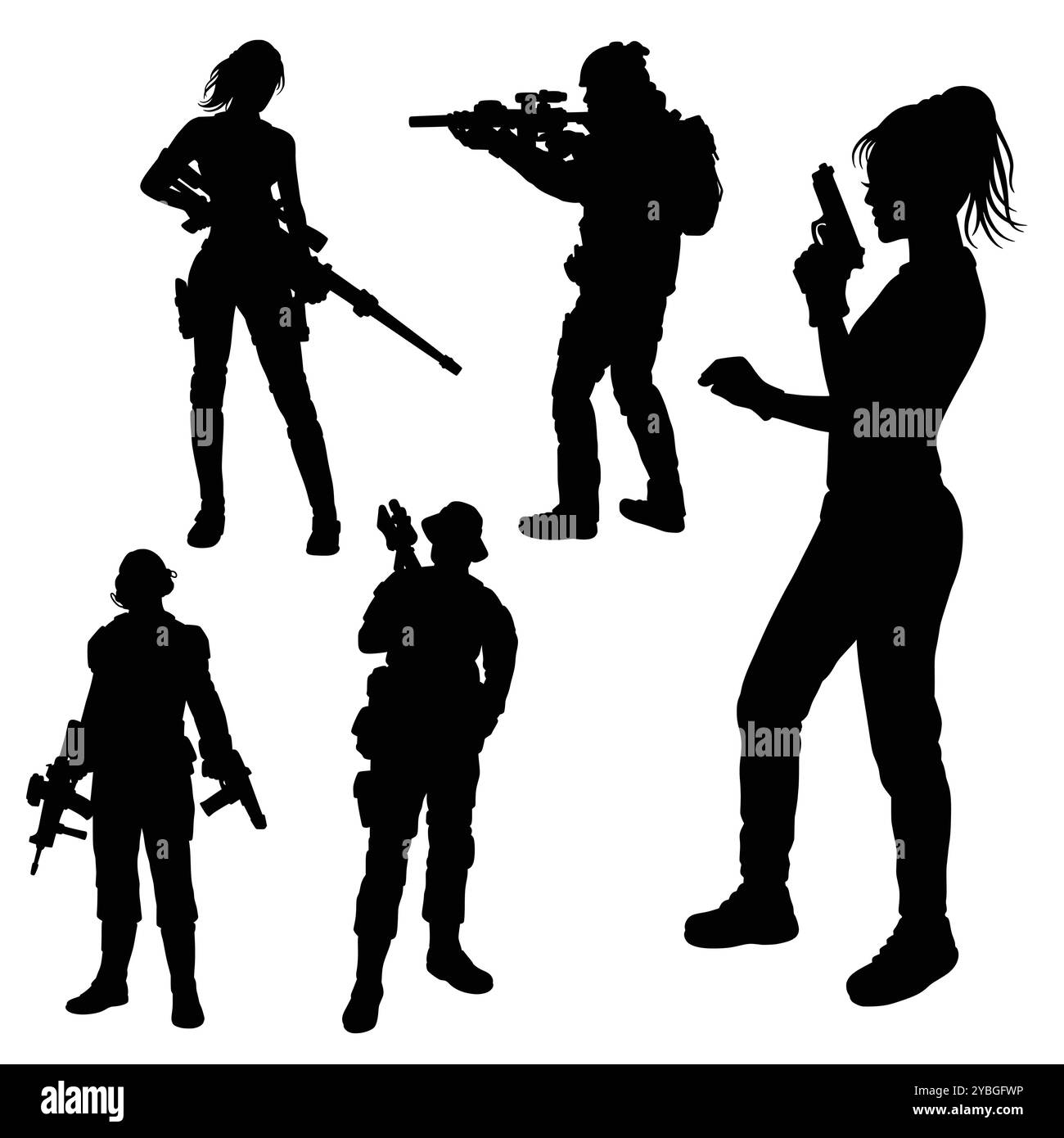 Armeesoldaten, männlich und weiblich Stock Vektor