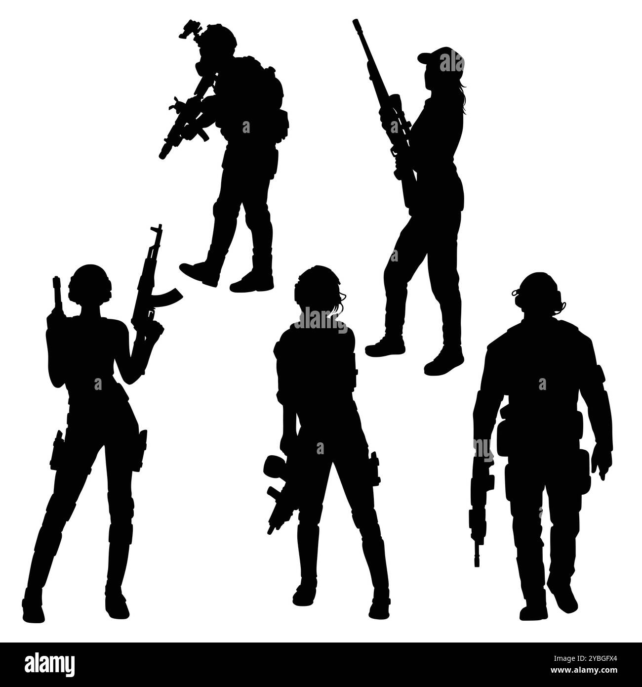 Armeesoldaten, männlich und weiblich Stock Vektor