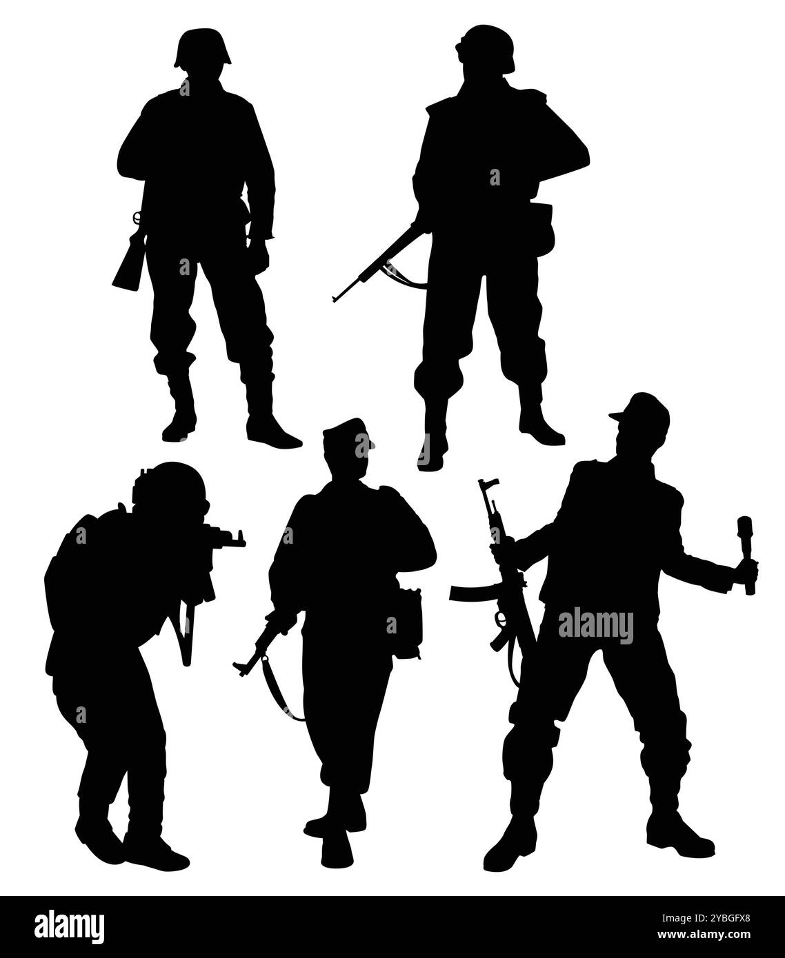 Armeesoldaten, männlich und weiblich Stock Vektor