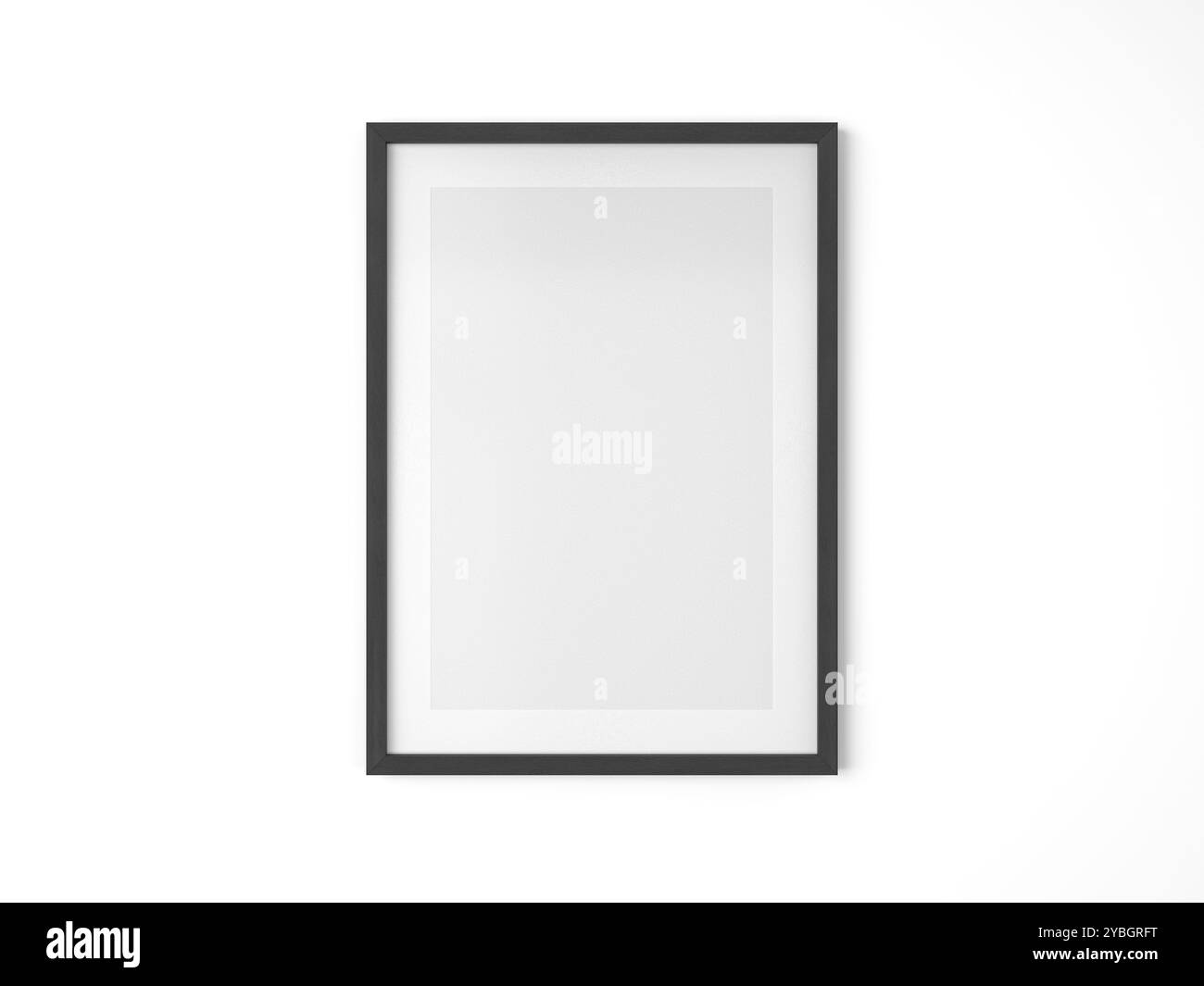 Posterrahmen auf weißem Hintergrund. 3D-Abbildung. Stockfoto