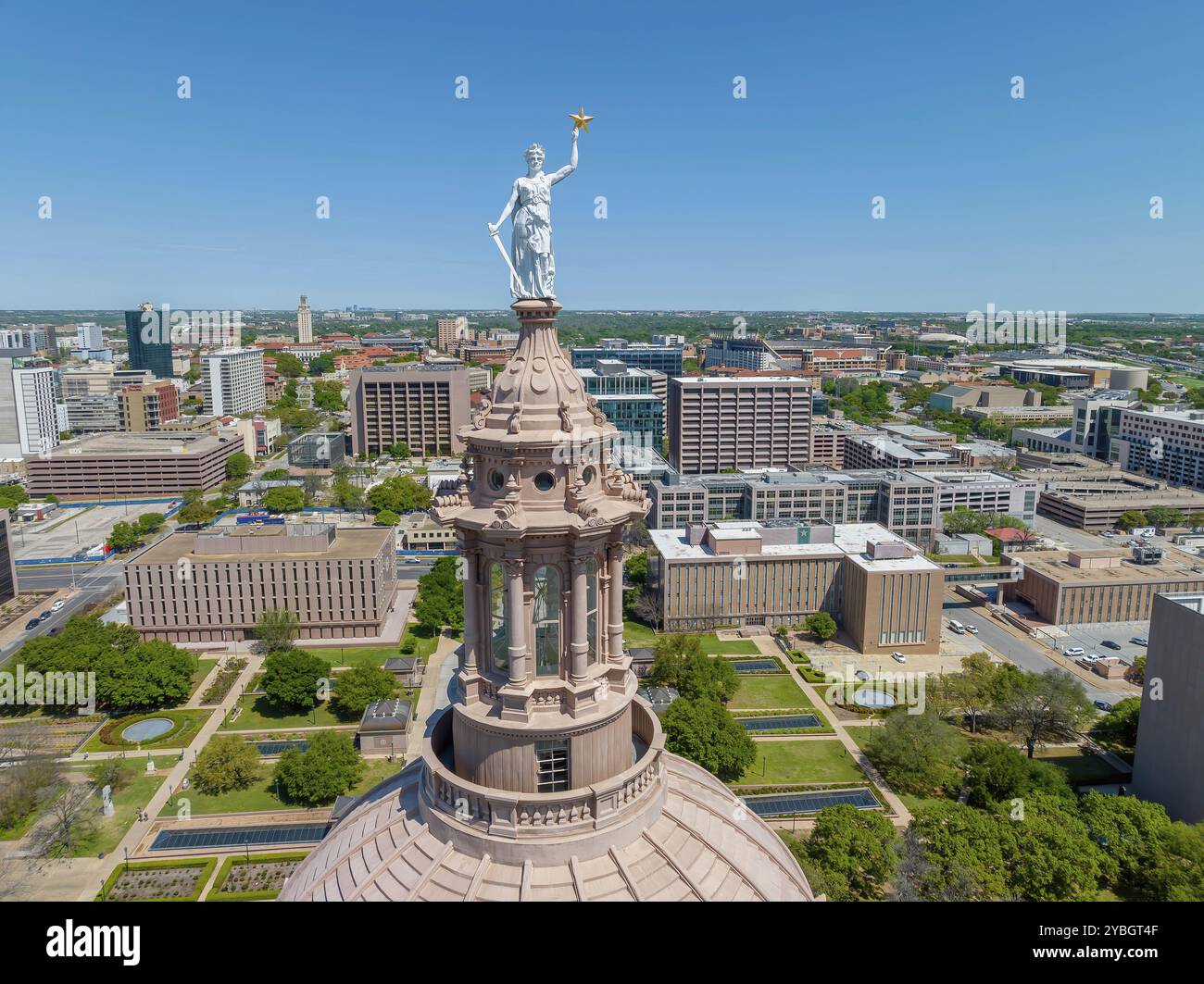 Aus der Vogelperspektive des Texas State Capitol Building in Austin, Texas Stockfoto