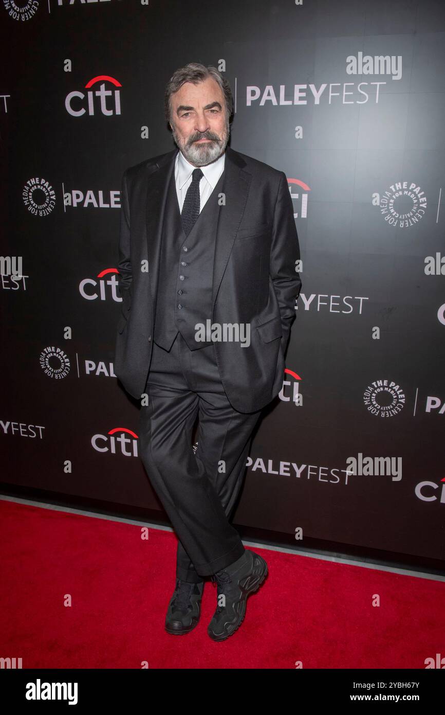 New York, Usa. Oktober 2024. Tom Selleck nimmt am 17. Oktober 2024 an den Blue Bloods Teil, während des PaleyFest 2024 im Paley Museum in New York, New York, USA. (Foto von Thenews2/NurPhoto) Credit: NurPhoto SRL/Alamy Live News Stockfoto