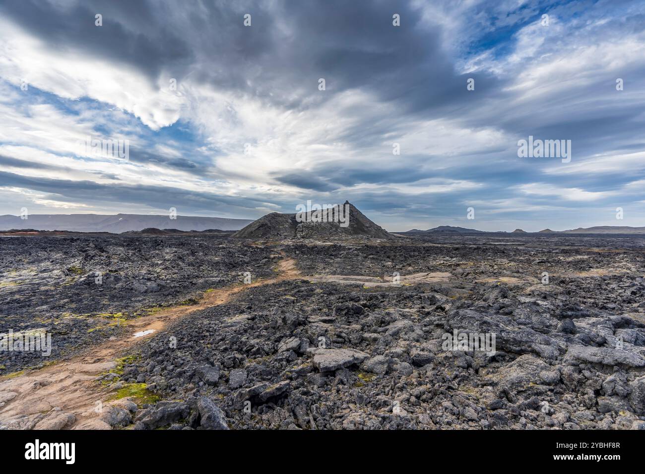 Basaltische Lava fließt im Krafla-Vulkangebiet Stockfoto