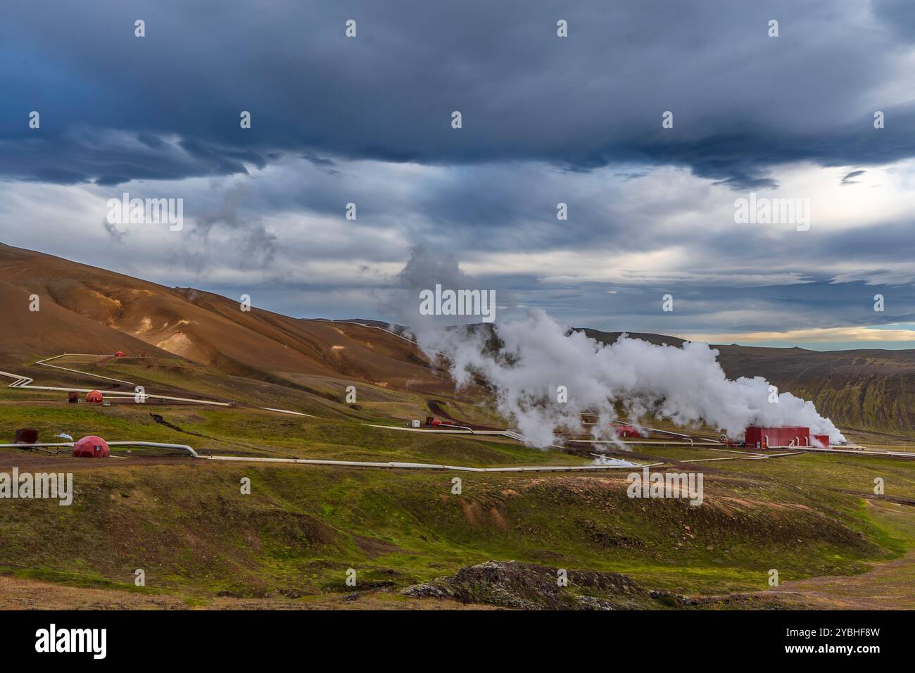 Geothermie-Kraftwerk Stockfoto