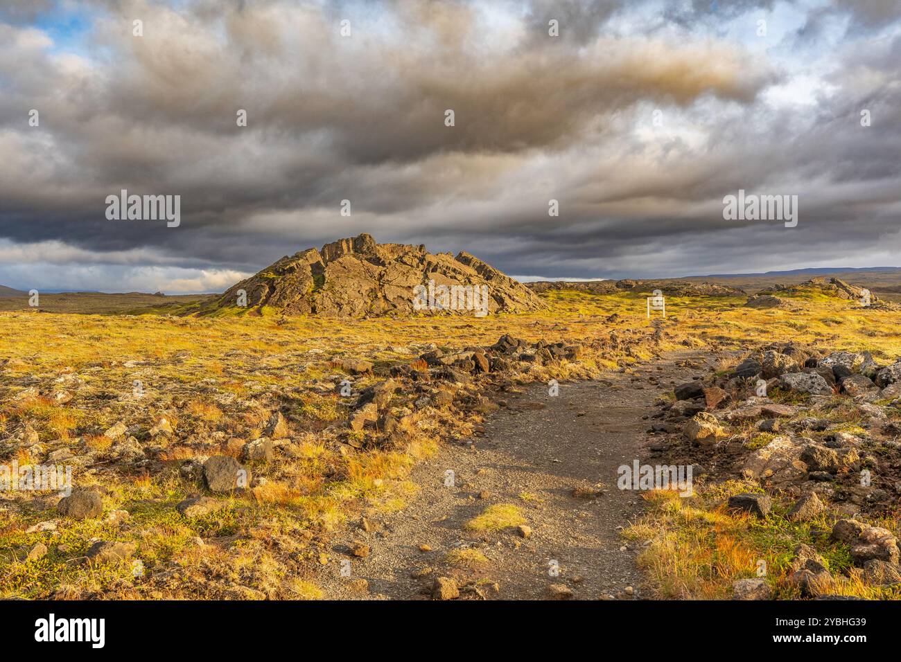 Basaltische Lava fließt im Vulkangebiet von Hveravellir Stockfoto