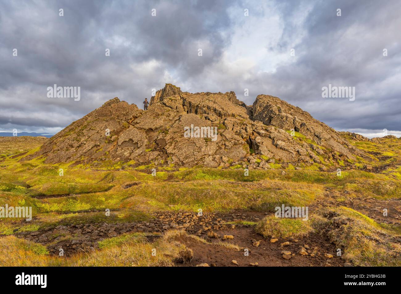 Basaltische Lava fließt im Vulkangebiet von Hveravellir Stockfoto