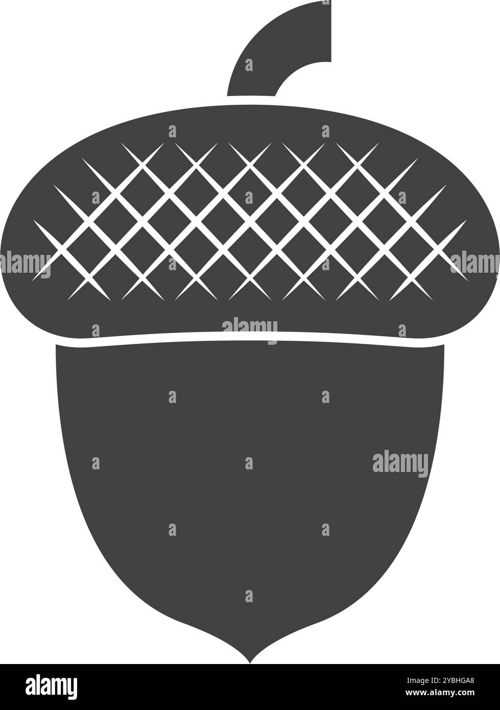 Acorn-Symbol im flachen Stil. Vektorillustration der Eichenmutter auf isoliertem Hintergrund. Business-Konzept für Naturzeichen. Stock Vektor