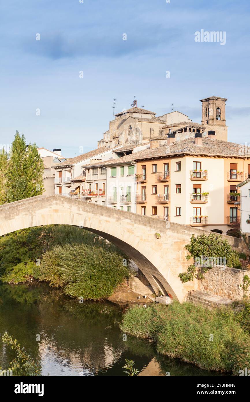 St. James Way; Brücke von La Carcel -Gefängnis-, Estella, Navarra, Spanien Stockfoto