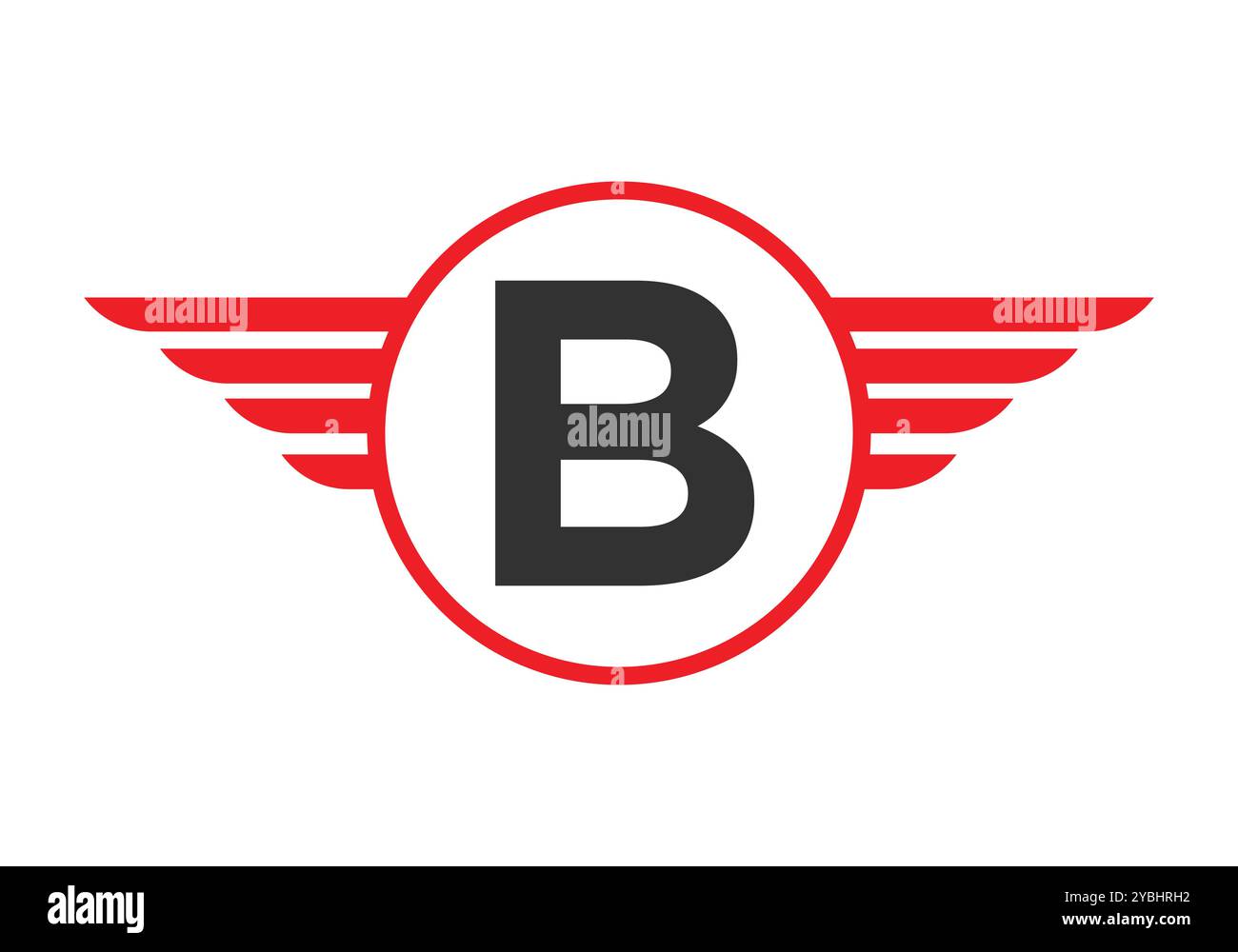 Logotype mit Buchstabe B Wing. Vektor Des Geschwindigkeitssymbols Stock Vektor