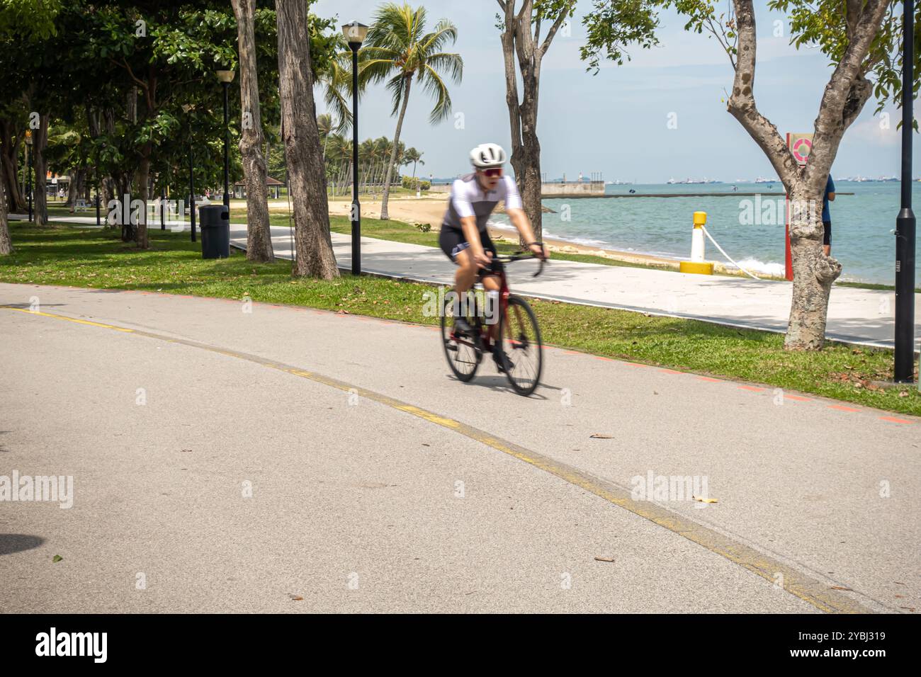 Radfahrer im East Coast Park, Singapur, Asien Stockfoto