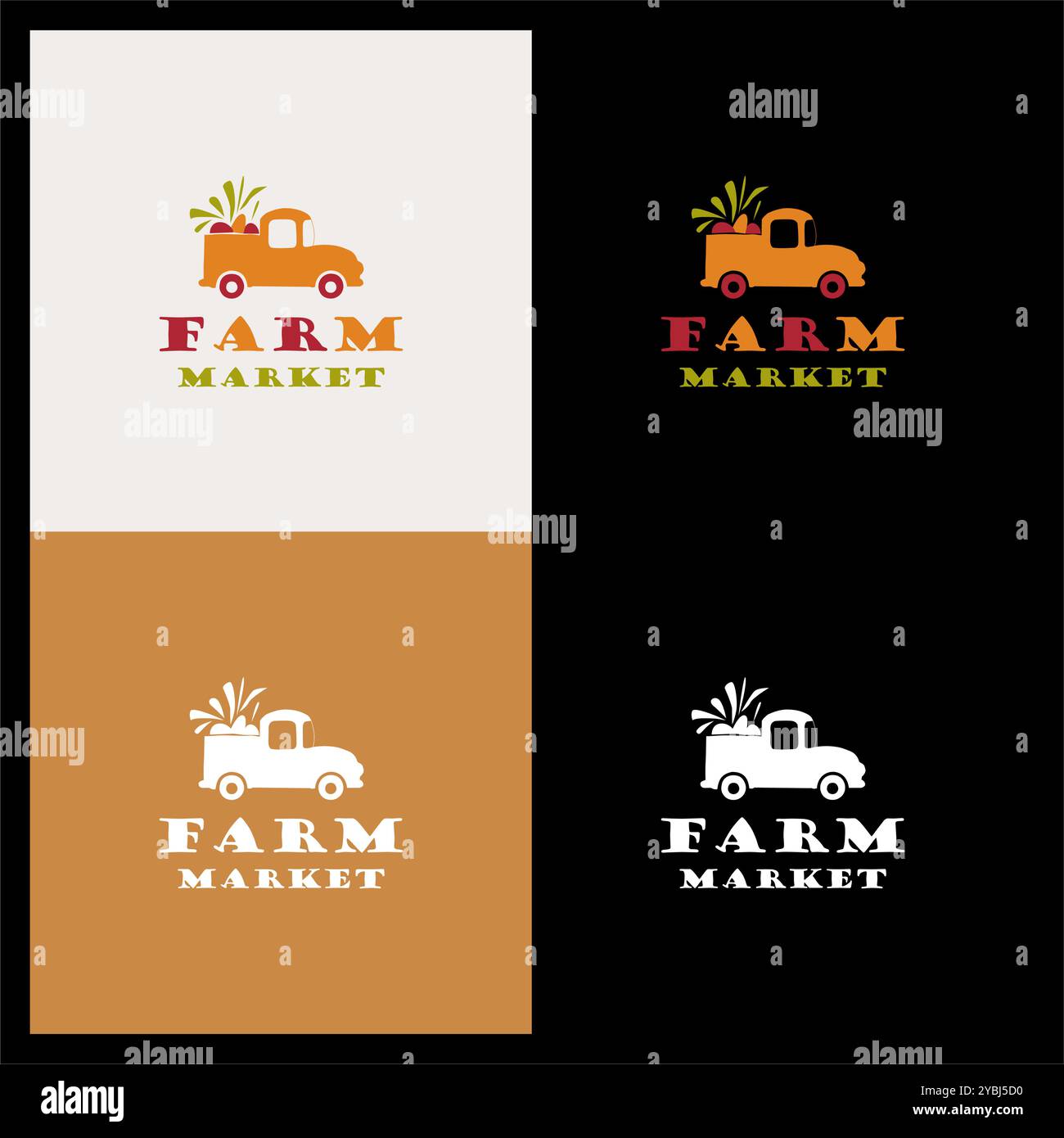Famer van Gemüsemarkt Obstbau Logo-Design editierbar Stock Vektor