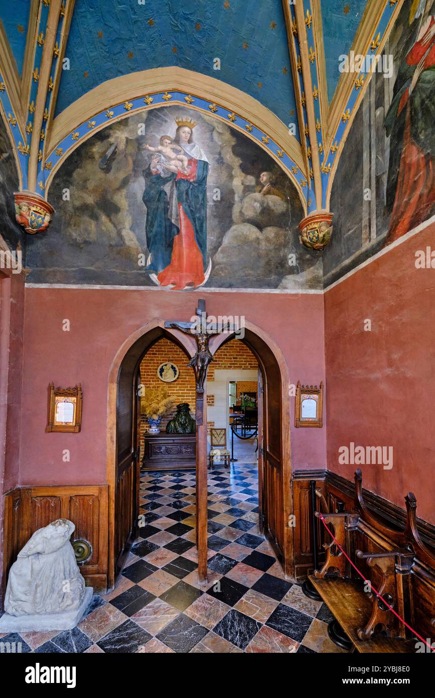 Frankreich, Indre-et-Loire (37), Amboise, Loire-Tal, das von der UNESCO zum Weltkulturerbe erklärt wurde, Schloss Clos Lucé, letzte Ruhestätte von Leonardo da Vinci Stockfoto