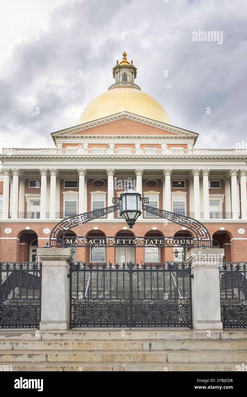 Die goldene Kuppel des massachusetts State House in boston Massachusetts Stockfoto