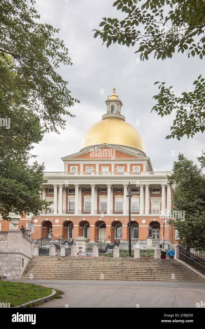 Die goldene Kuppel des massachusetts State House in boston Massachusetts Stockfoto