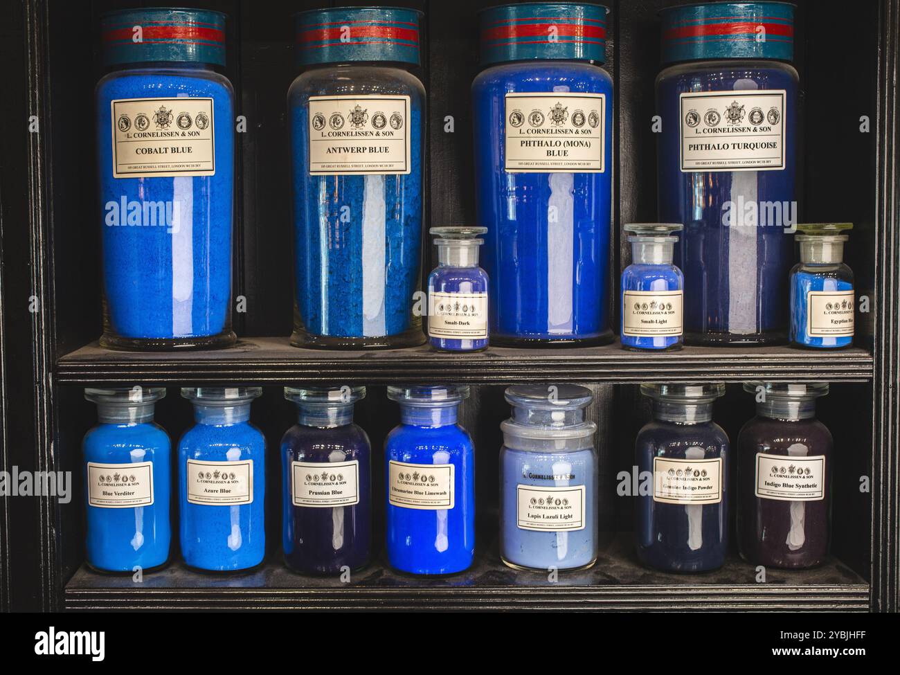 Blue Artists Piigments bei L . Cornelissen & Son Kunstbedarf in London Stockfoto