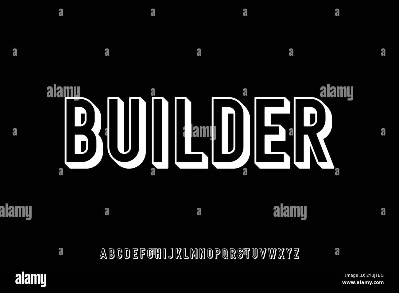 Moderne isometrische Builder Alphabet-Anzeige Schriftvektor-Illustration Stock Vektor