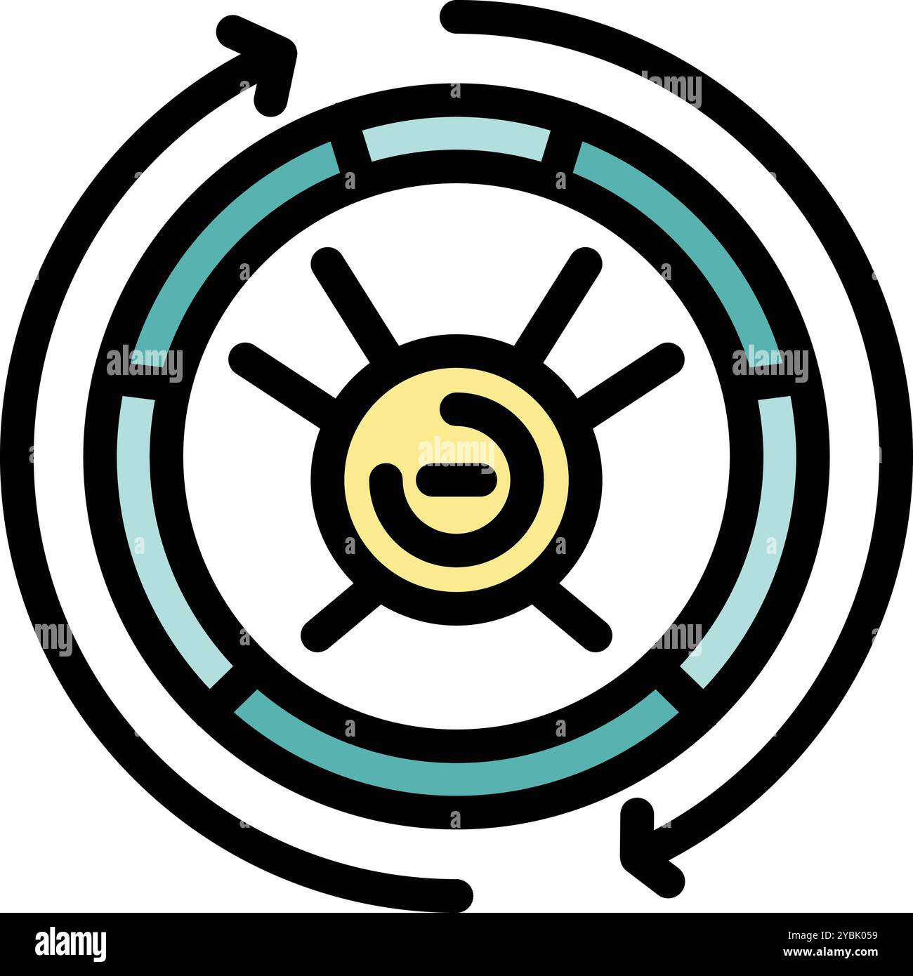 Dieses Symbol stellt das Immunsystem dar, das sich durch Antikörper gegen Viren abwehrt Stock Vektor