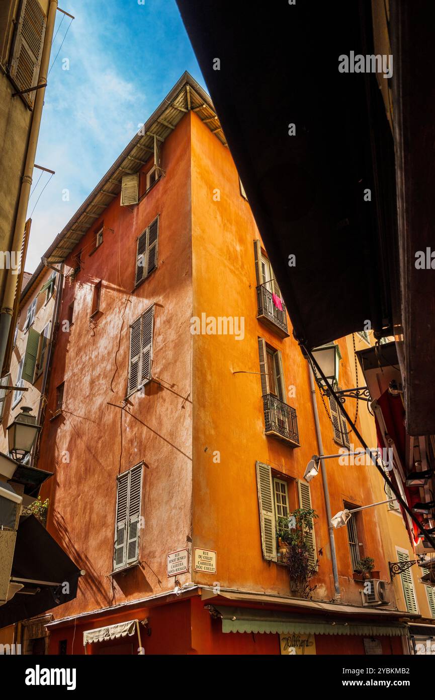Gebäude in der Altstadt, Nizza, Frankreich Stockfoto