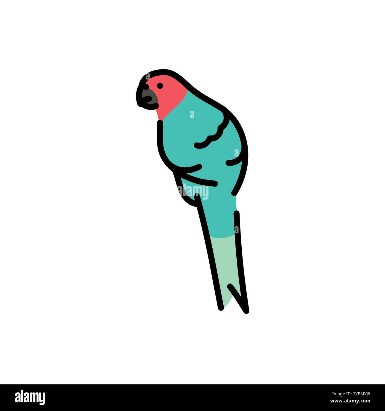 Farbsymbol Psittacula krameri. Bearbeitbare Kontur. Vektorelemente Stock Vektor
