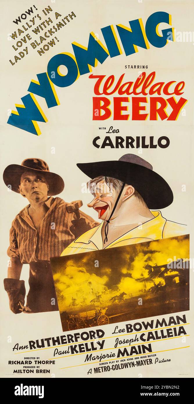 Wyoming – ein Vintage-Filmposter aus Wallace Beery 1940 Stockfoto