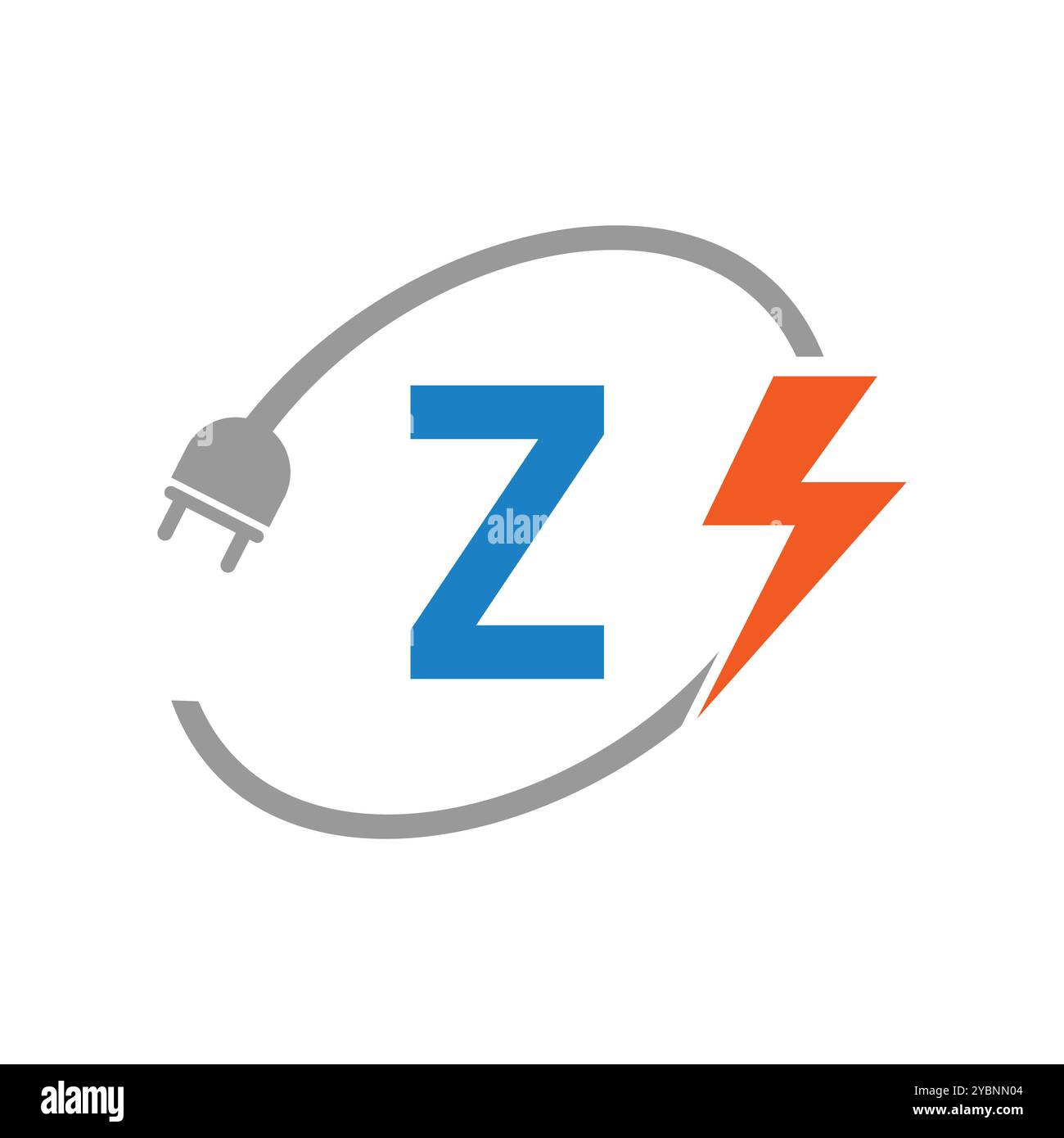 Letter Z Electrical Logo Konzept mit elektrischem Stecker und Stromversorgungssymbol. Elektrisches Logo-Design Stock Vektor
