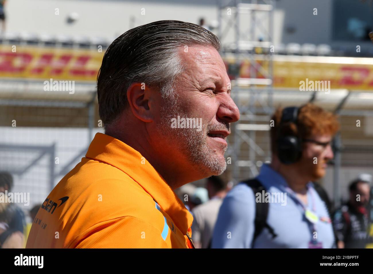 Austin, USA. Oktober 2024. Zak Brown, CEO des McLaren F1 Teams, während des Formel 1 Pirelli United States Grand Prix 2024. Quelle: Alessio Morgese/Alessio Morgese/Emage/Alamy Live News Stockfoto