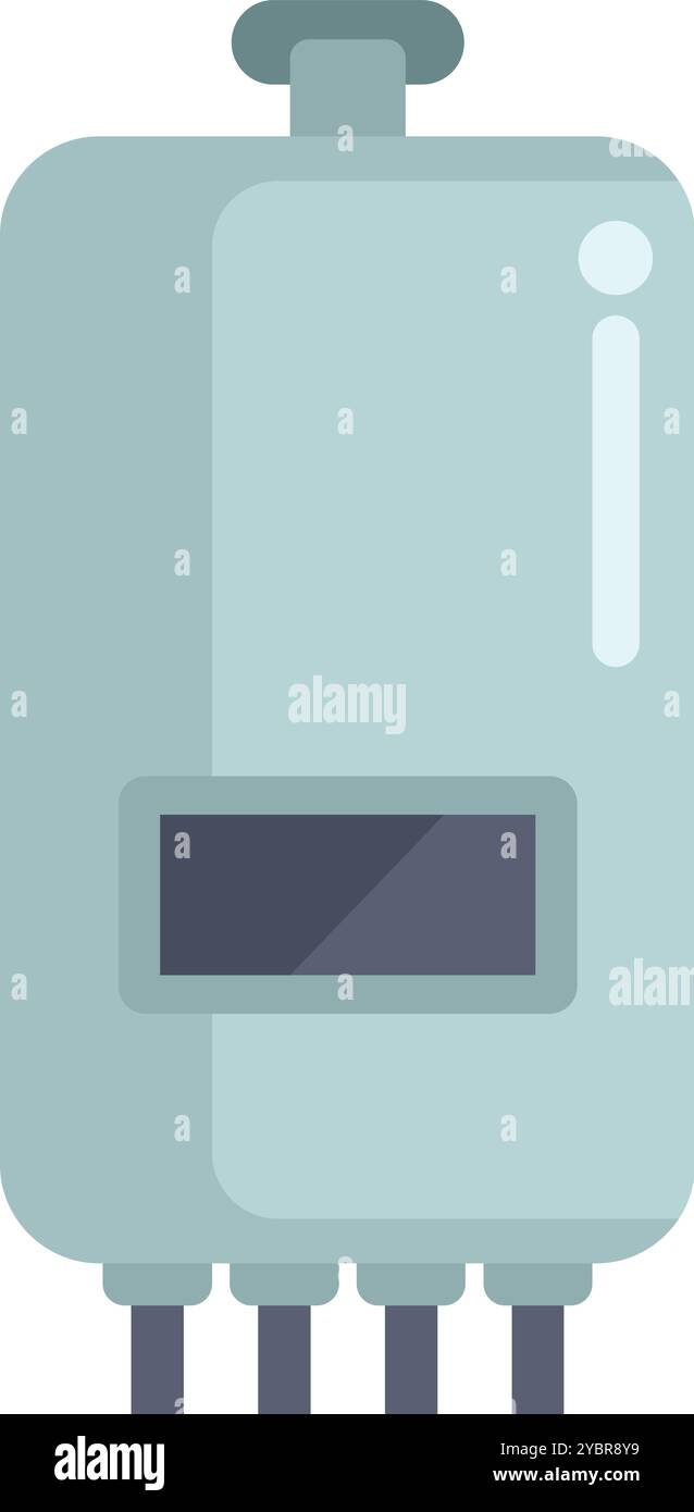Gas-Warmwasserbereiter, ein Haushaltsgerät, das eine kontinuierliche Warmwasserversorgung für Duschen, Bäder und andere Haushaltszwecke ermöglicht Stock Vektor