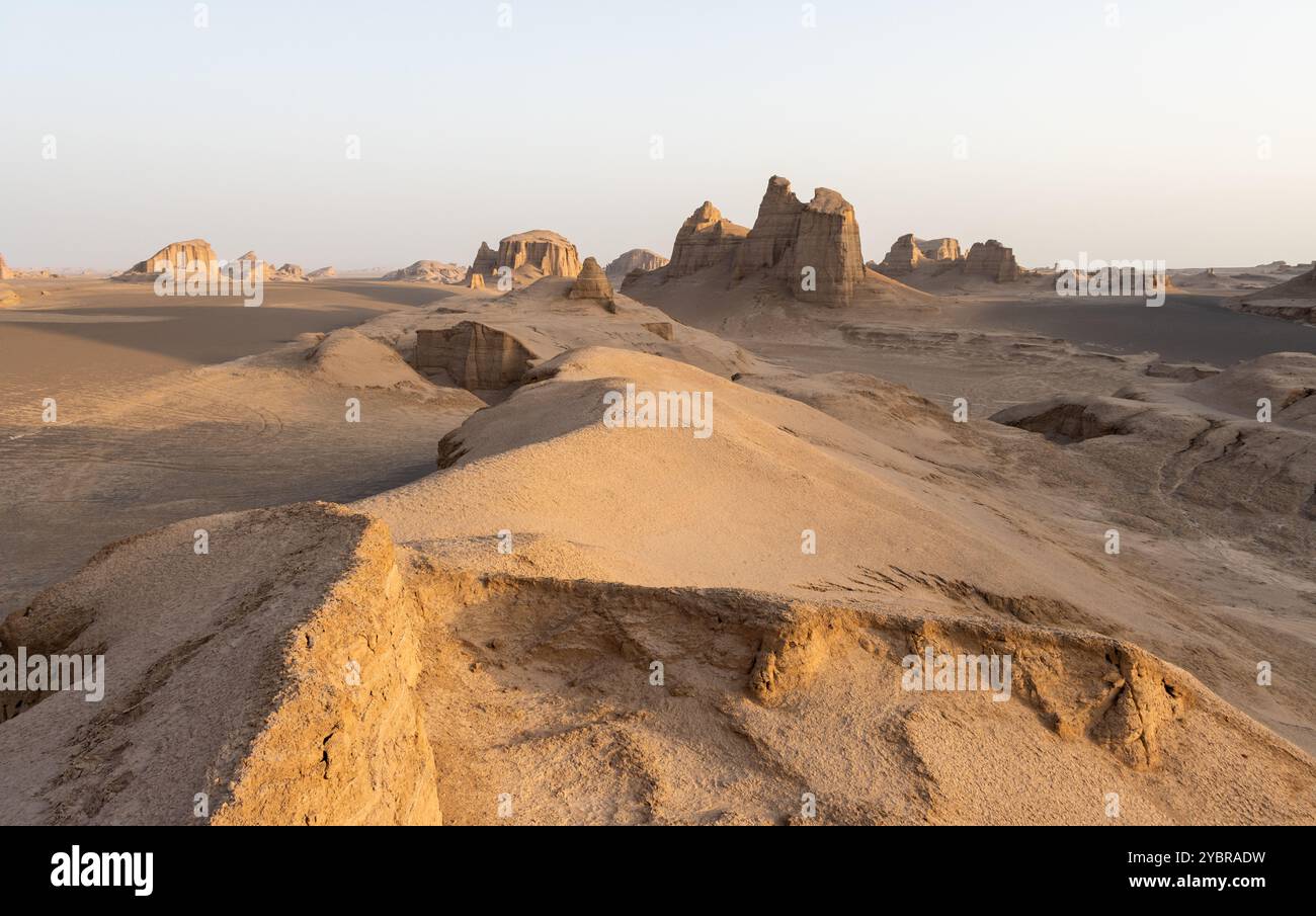 Die LUT Desert oder Dasht-e LUT. Die Wüste befindet sich in den iranischen Provinzen Kerman und Sistan-Baluchestan und ist auf der Liste des UNESCO-Weltkulturerbes aufgeführt Stockfoto