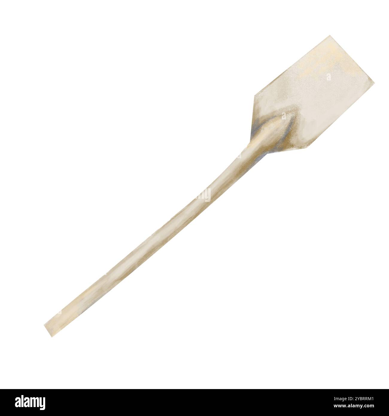 Bootspaddel Holz braun Aquarell Stil digitale Illustration Clipart mit Textur für Druck und Web-Nutzung Stockfoto