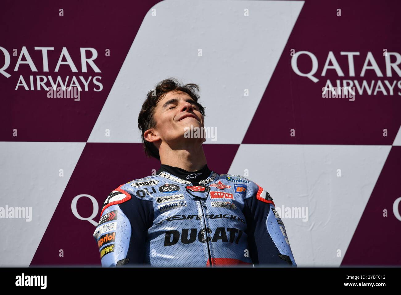 MELBOURNE, AUSTRALIEN. Oktober 2024. Im Bild: Marc Márquez, Nummer 93 Spaniens, reitet für Gresini Racing während der MotoGP-Podestfeier beim Qatar Airways Australian Motorcycle Grand Prix 2024 auf dem Phillip Island Circuit. Quelle: Karl Phillipson/Alamy Live News Stockfoto
