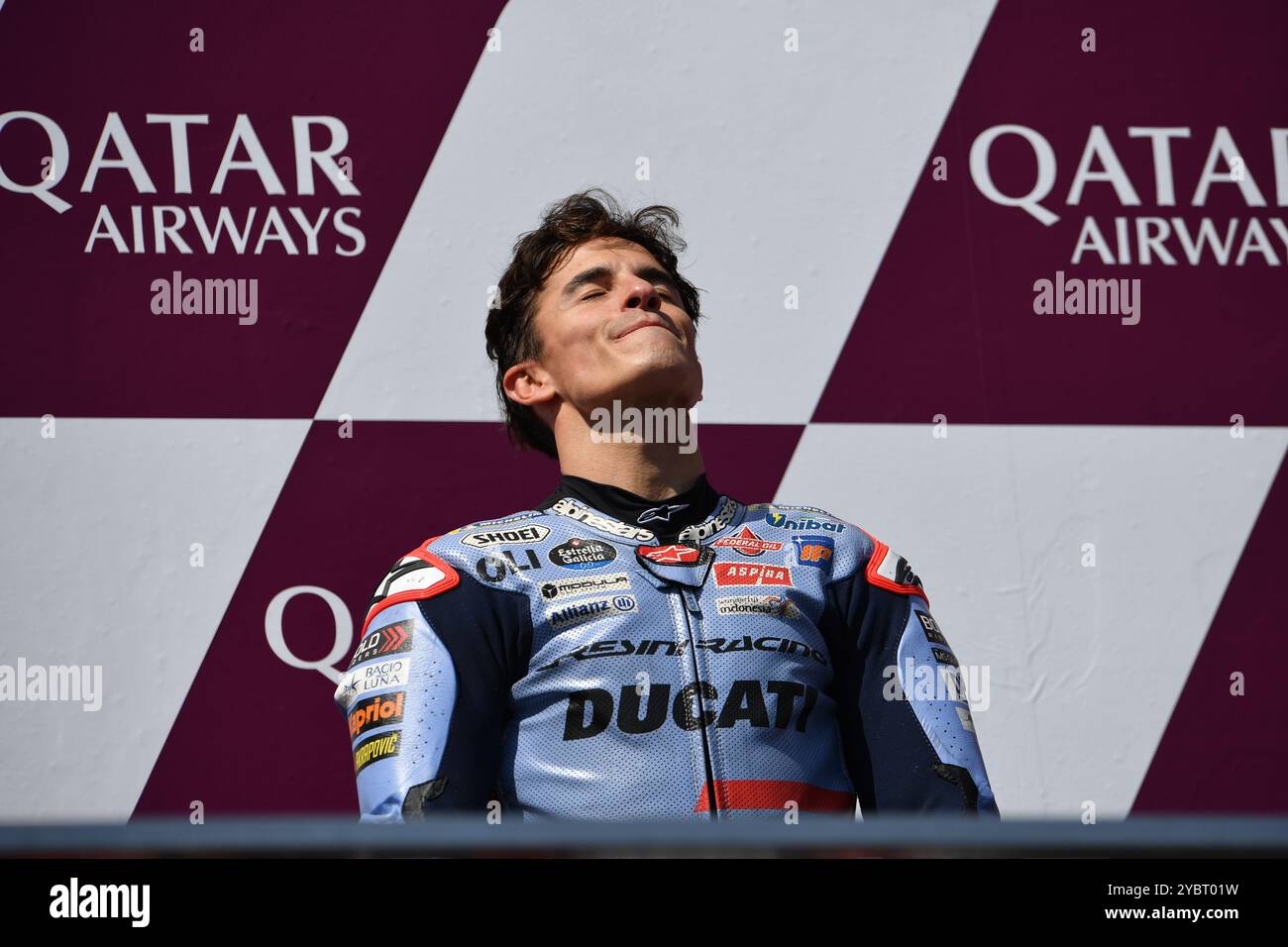 MELBOURNE, AUSTRALIEN. Oktober 2024. Im Bild: Marc Márquez, Nummer 93 Spaniens, reitet für Gresini Racing während der MotoGP-Podestfeier beim Qatar Airways Australian Motorcycle Grand Prix 2024 auf dem Phillip Island Circuit. Quelle: Karl Phillipson/Alamy Live News Stockfoto