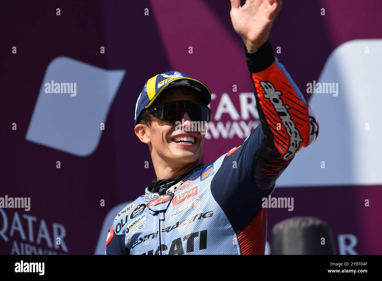 MELBOURNE, AUSTRALIEN. Oktober 2024. Im Bild: Marc Márquez, Nummer 93 Spaniens, reitet für Gresini Racing während der MotoGP-Podestfeier beim Qatar Airways Australian Motorcycle Grand Prix 2024 auf dem Phillip Island Circuit. Quelle: Karl Phillipson/Alamy Live News Stockfoto