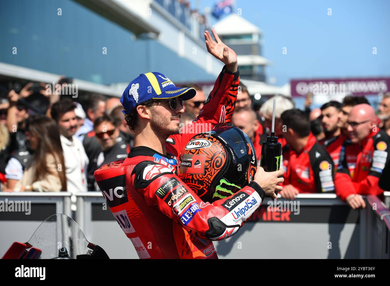 MELBOURNE, AUSTRALIEN. Oktober 2024. Im Bild: Francesco Bagnaia, Nummer 1 Italiens, reitet für Ducati Lenovo während der MotoGP-Podiumspalast beim Qatar Airways Australian Motorcycle Grand Prix 2024 auf dem Phillip Island Circuit. Quelle: Karl Phillipson/Alamy Live News Stockfoto