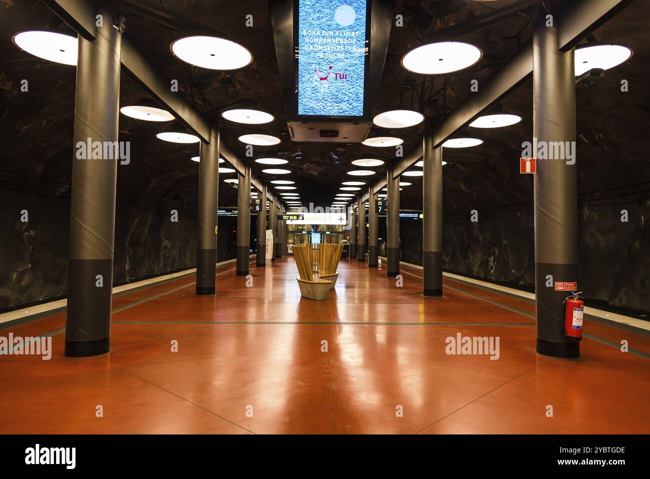Stockholm, Schweden, 7. August 2019: Bahnhof des Arlanda Express am Flughafen, Europa Stockfoto