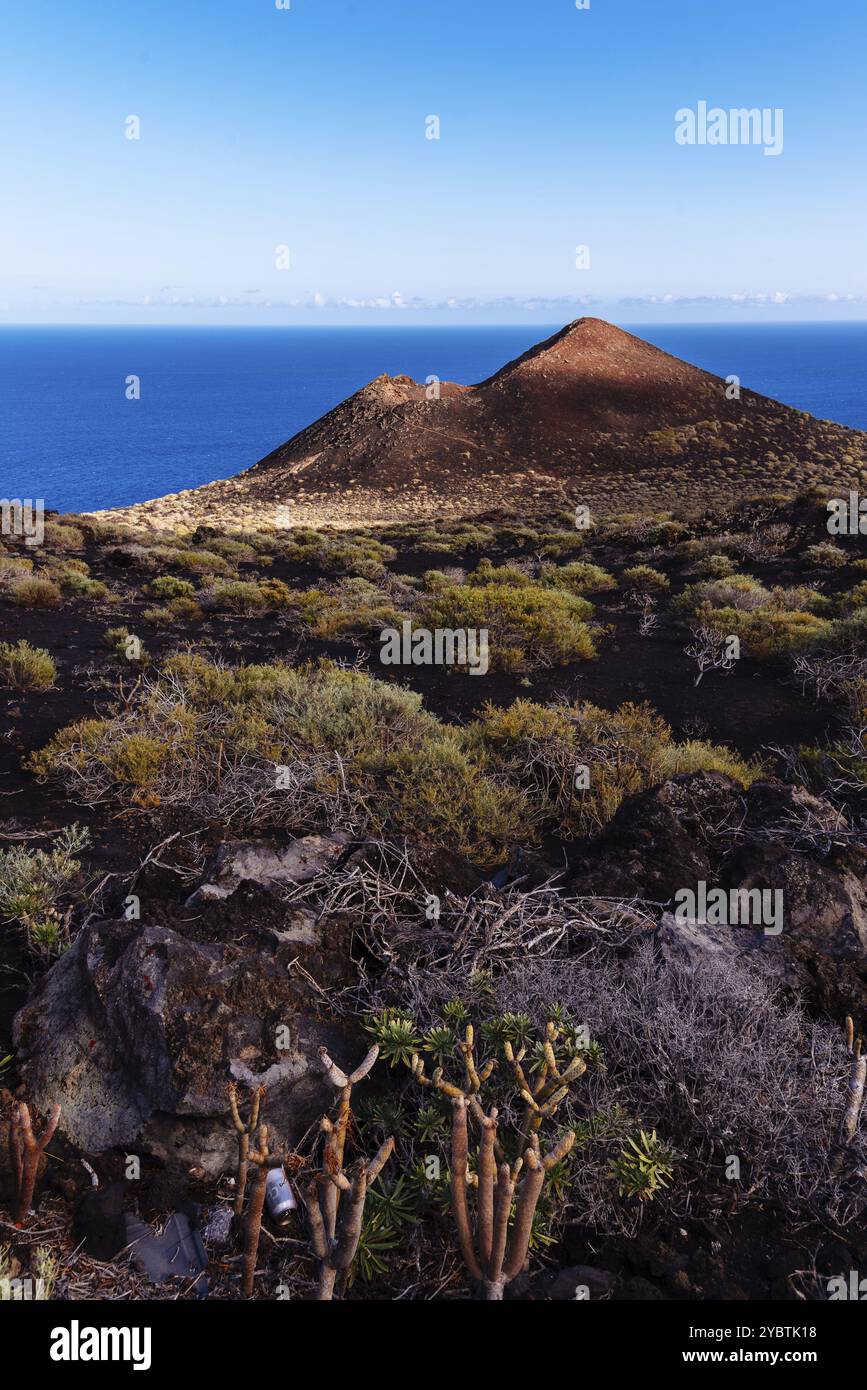 Der Berg Lagi, ein Schlackenkegel auf der Insel La Palma, einer der Kanarischen Inseln, im Vulkangebiet Cumbre Vieja in der Nähe des Vulkans Teneguia Stockfoto