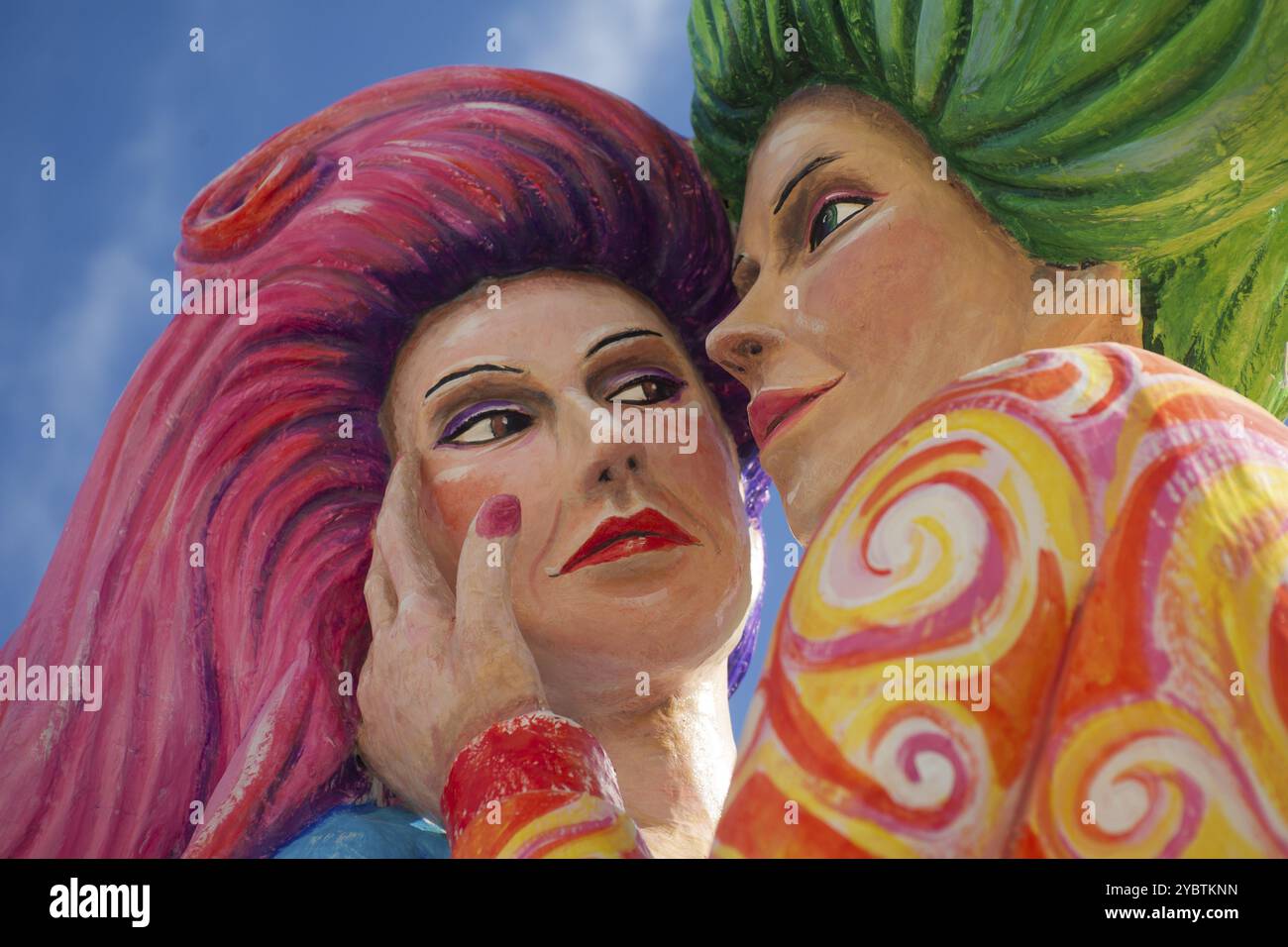 Details der Pappmaché-Wagen, typisch für den Karneval von Viareggio Italien Stockfoto