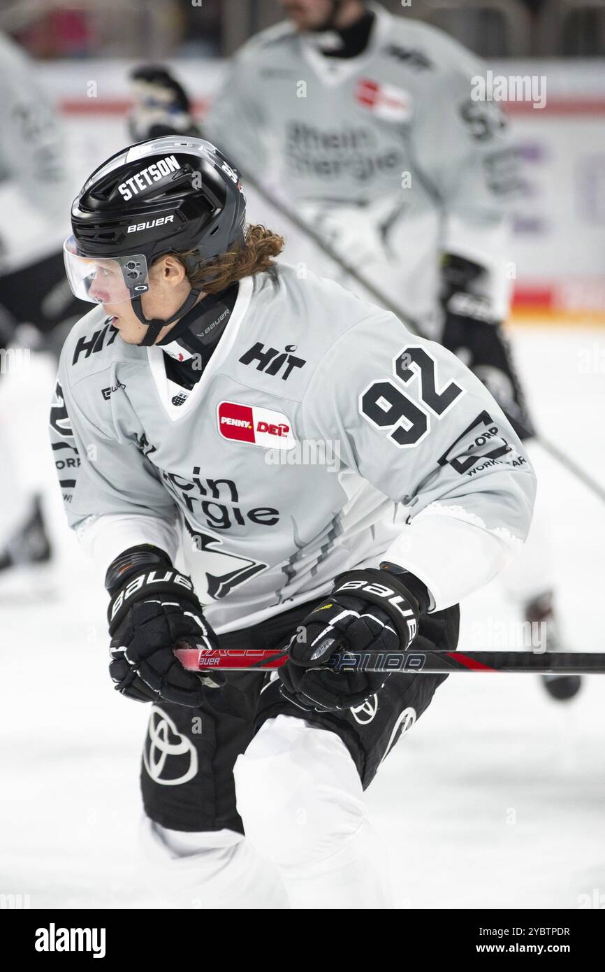 PSD Bank Dome, Düsseldorf, Nordrhein-Westfalen, Hakon Haenelt (Koelner Haie, #92), PENNY DEL, Duesseldorfer EG-Koelner Haie am 18.10/2024 in der P Stockfoto