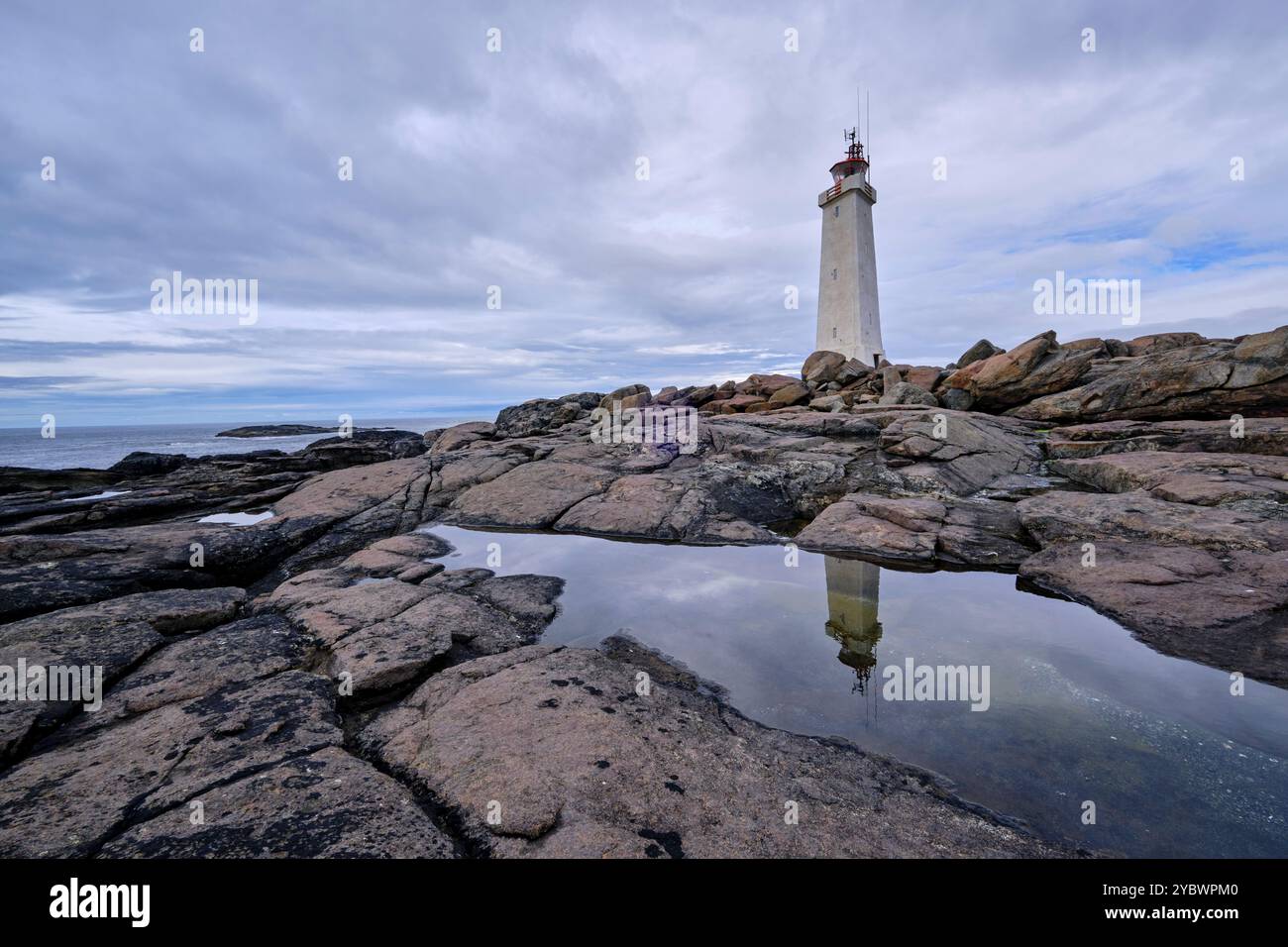 Island, Austurland, Leuchtturm Stockfoto