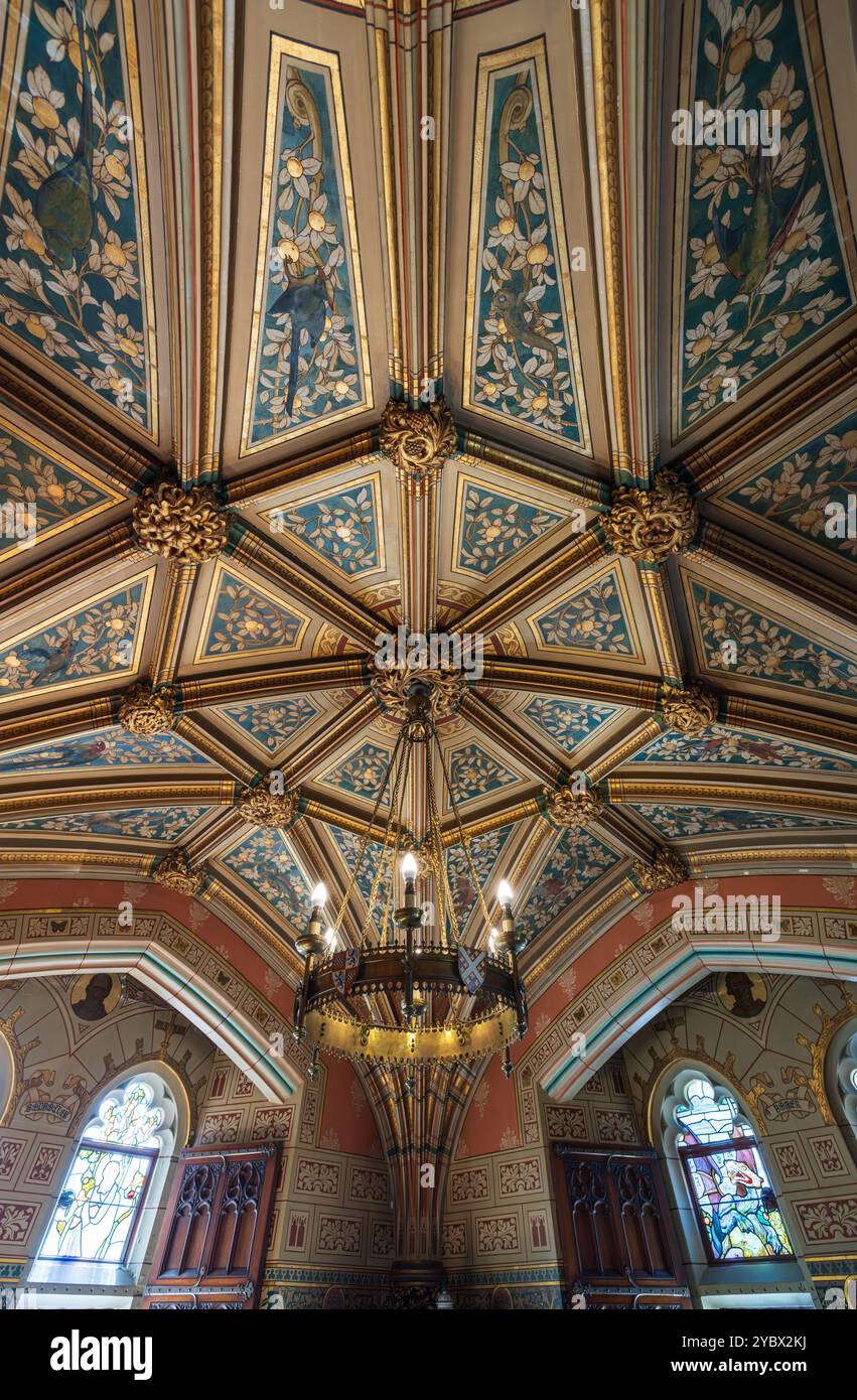 Lord Butes Arbeitszimmer, Cardiff Castle, Wales, Großbritannien Stockfoto