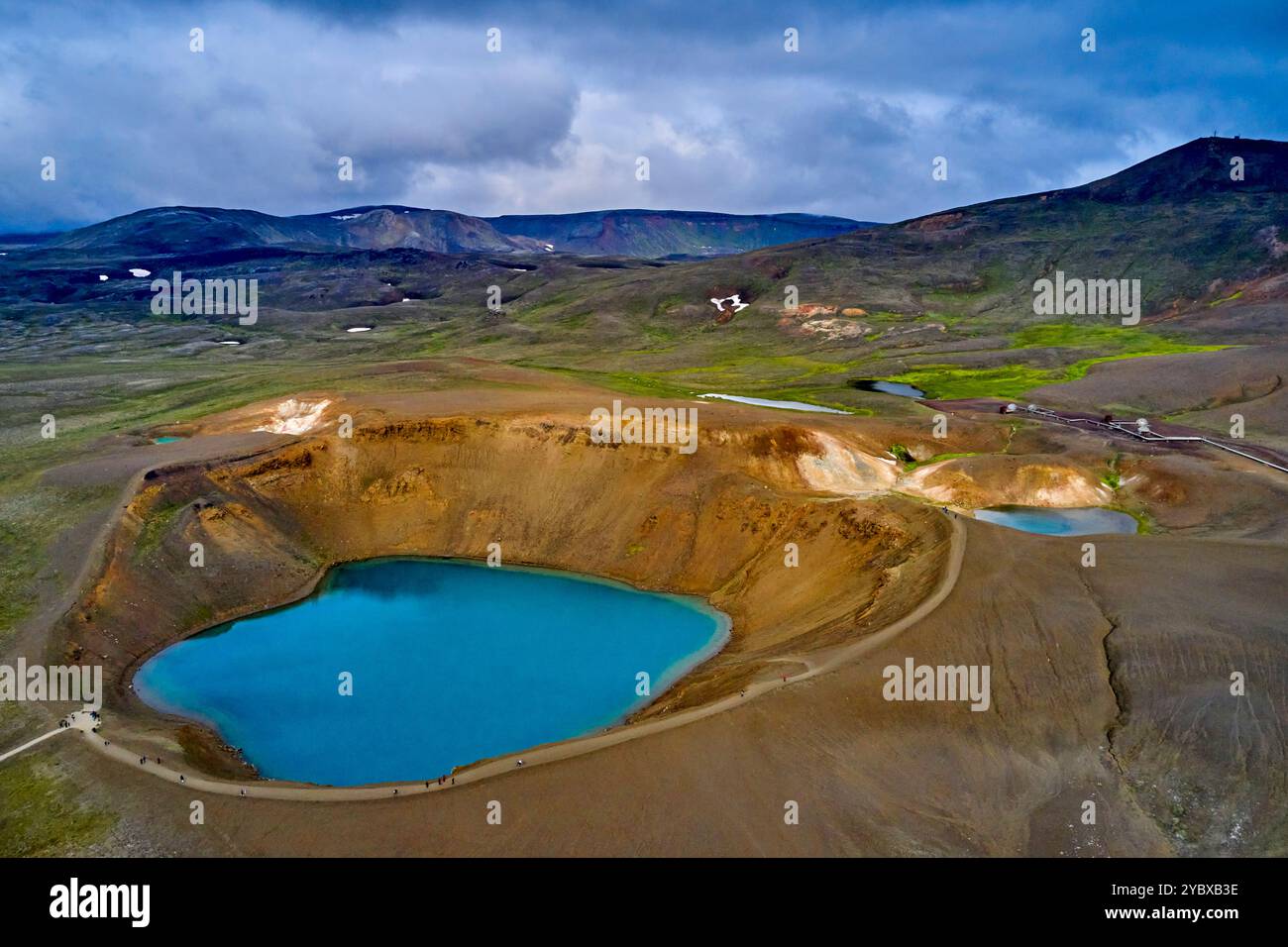 Island, Nordurland Eystra Region, Skutustadir, Myvatn, Krafla Krater Stockfoto