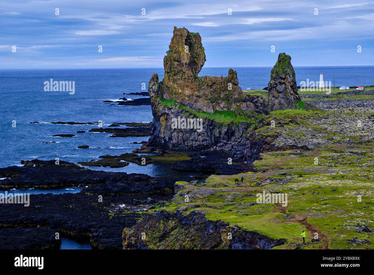 Island, Region Vesturland, Halbinsel Snaefellsnes, Klippen von Lóndrangar Stockfoto