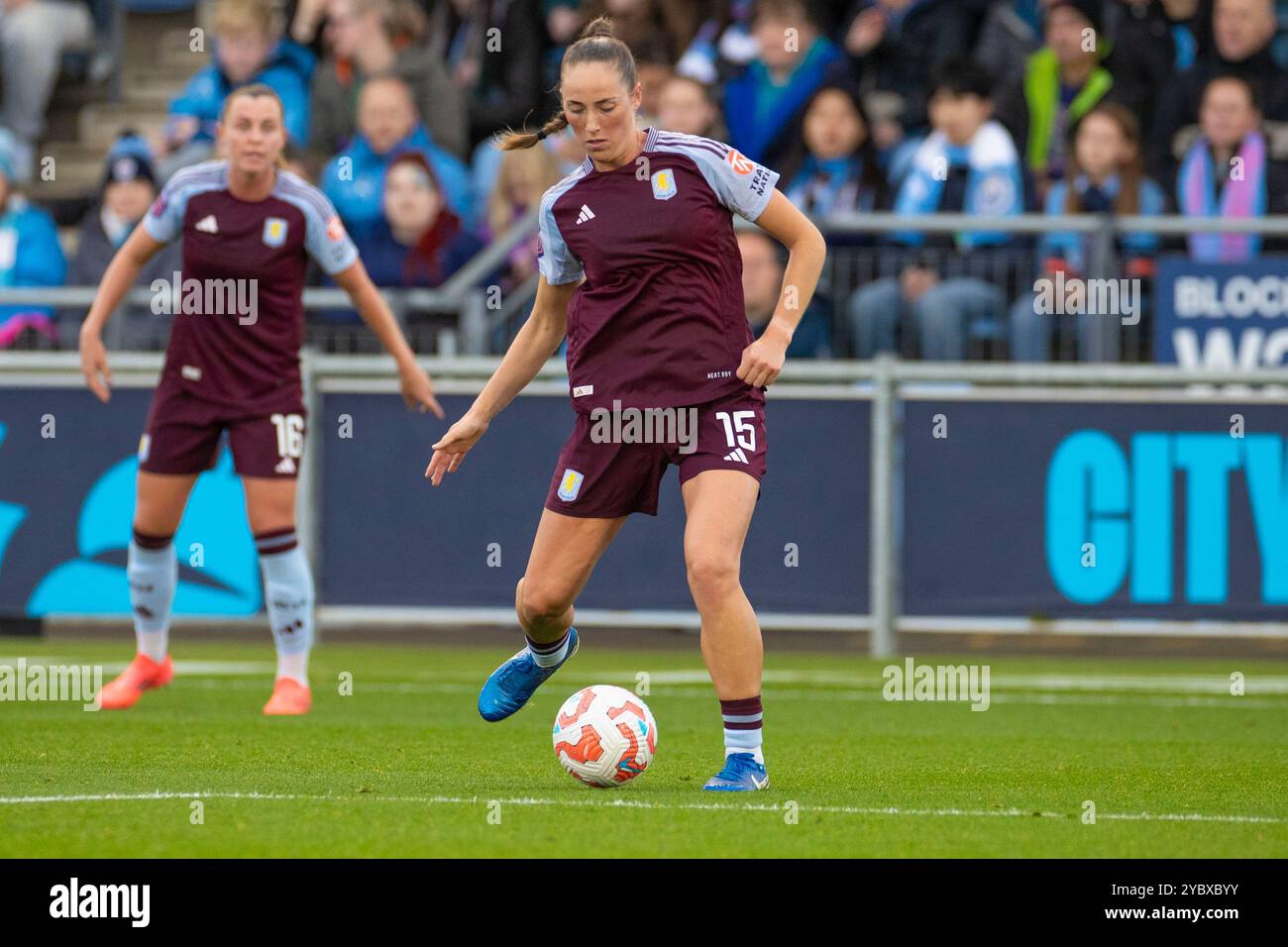 JJoie Stadium, Manchester am Sonntag, den 20. Oktober 2024. Lucy Parker #15 von Aston Villa W.F.C in Aktion beim Barclays FA Women's Super League Spiel zwischen Manchester City und Aston Villa im Joie Stadium, Manchester am Sonntag, den 20. Oktober 2024. (Foto: Mike Morese | MI News) Credit: MI News & Sport /Alamy Live News Stockfoto