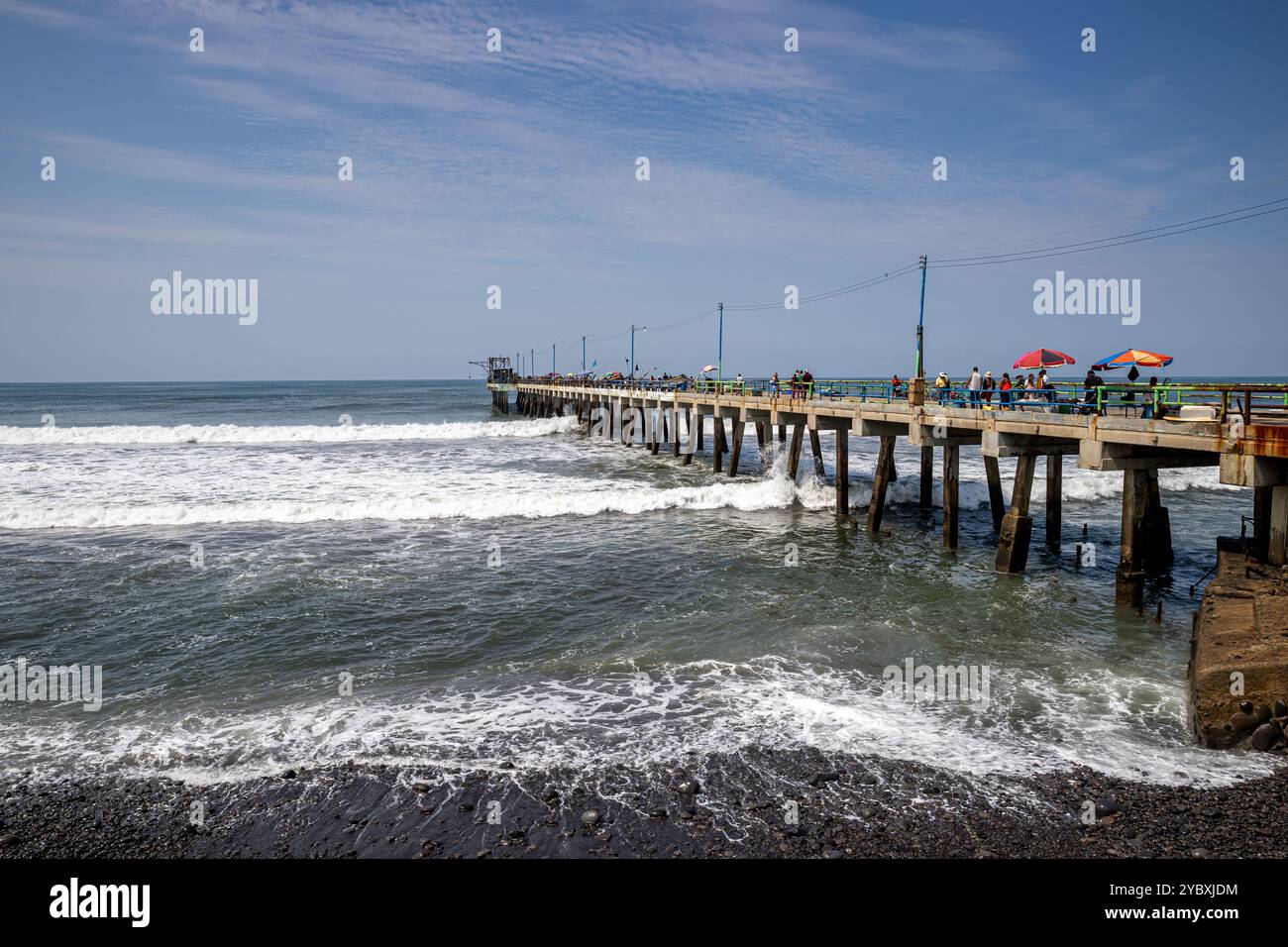 El Salvador, La Libertad, El Muelle (Pier, Dock, Kai) der Stadt La Libertad Stockfoto