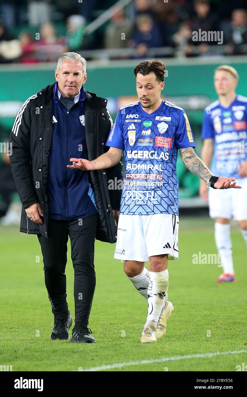 Wien, Österreich. Oktober 2024. WIEN, ÖSTERREICH - 20. OKTOBER: Enttäuschung durch Dominik Prokop aus Hartberg während des Admiral-Bundesliga-Spiels zwischen SK Rapid und TSV Egger Glas Hartberg im Allianz Stadion am 20. Oktober 2024 in Wien.241020 SEPA 29 038 - 20241020 PD13493 Credit: APA-PictureDesk/Alamy Live News Stockfoto