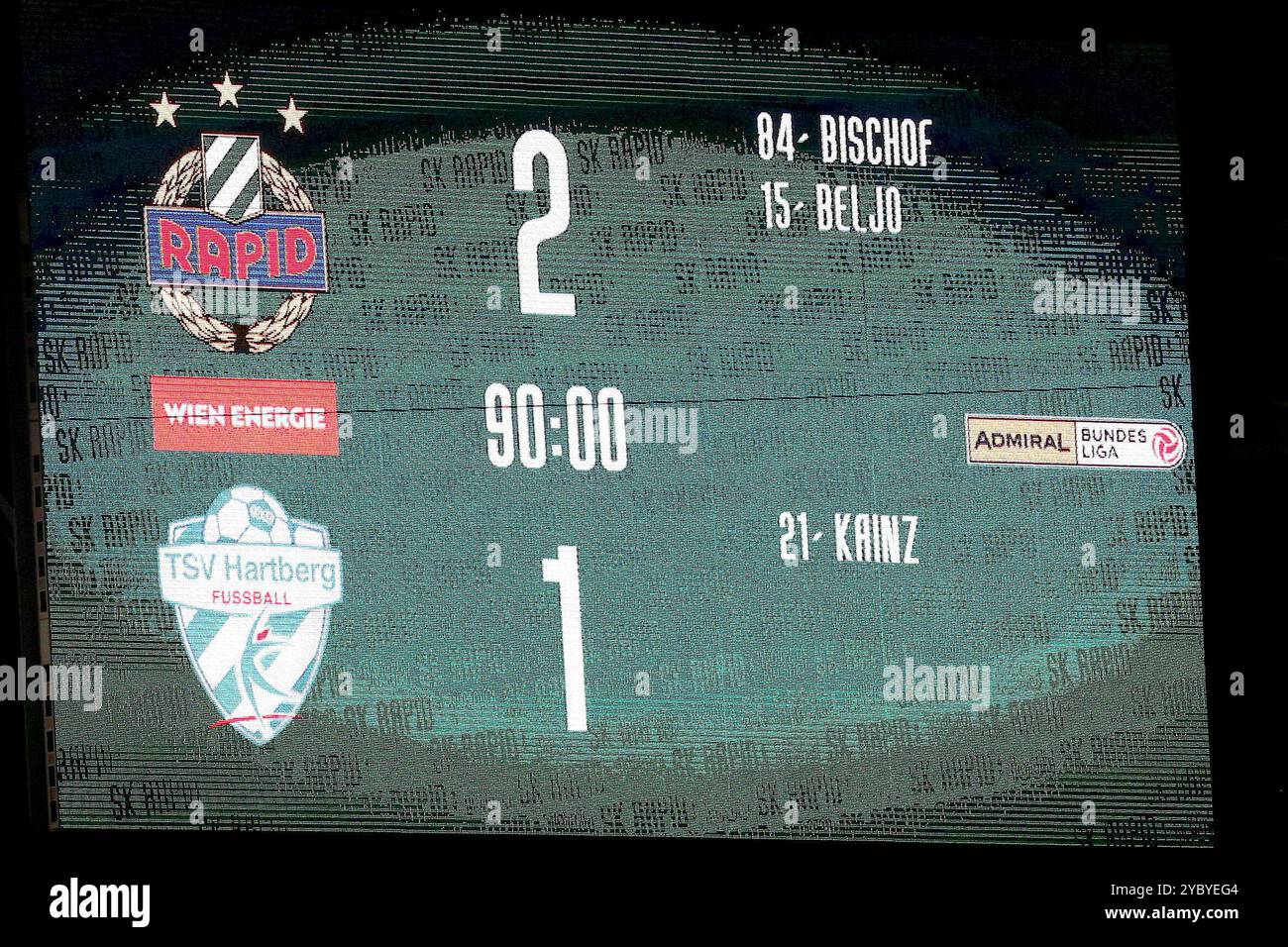 Wien, Österreich. Oktober 2024. WIEN, ÖSTERREICH - 20. OKTOBER: Beim Admiral-Bundesliga-Spiel zwischen SK Rapid und TSV Egger Glas Hartberg im Allianz Stadion am 20. Oktober 2024 in Wien, Österreich.241020 SEPA 29 029 - 20241020 PD13511 Credit: APA-PictureDesk/Alamy Live News Stockfoto