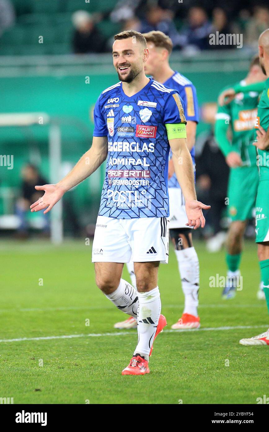 Wien, Österreich. Oktober 2024. WIEN, ÖSTERREICH - 20. OKTOBER: Jürgen Heil von Hartberg Enttäuschung während des Admiral-Bundesliga-Spiels zwischen SK Rapid und TSV Egger Glas Hartberg im Allianz Stadion am 20. Oktober 2024 in Wien.241020 SEPA 29 020 - 20241020 PD13547 Credit: APA-PictureDesk/Alamy Live News Stockfoto