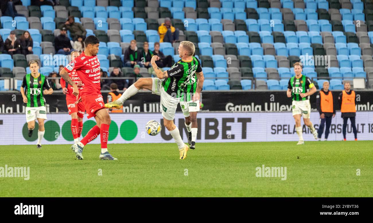 Göteborg, Schweden. Oktober 2024. Schwierige Situation während des Spiels zwischen GAIS und IFK Värnamo. Quelle: Per Ljung/Alamy Live News Stockfoto