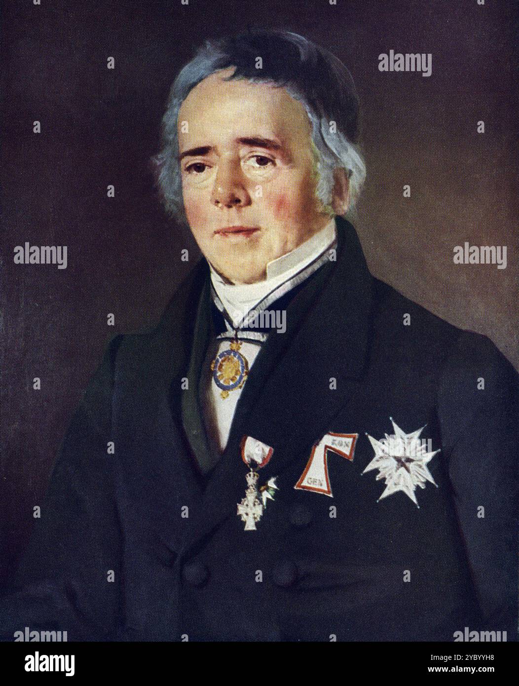 Hans Christian Ørsted (1777–1851) dänischer Physiker und Chemiker. Porträt von Hans Christian Ørsted von Christian Albrecht Jensen (1842) Stockfoto