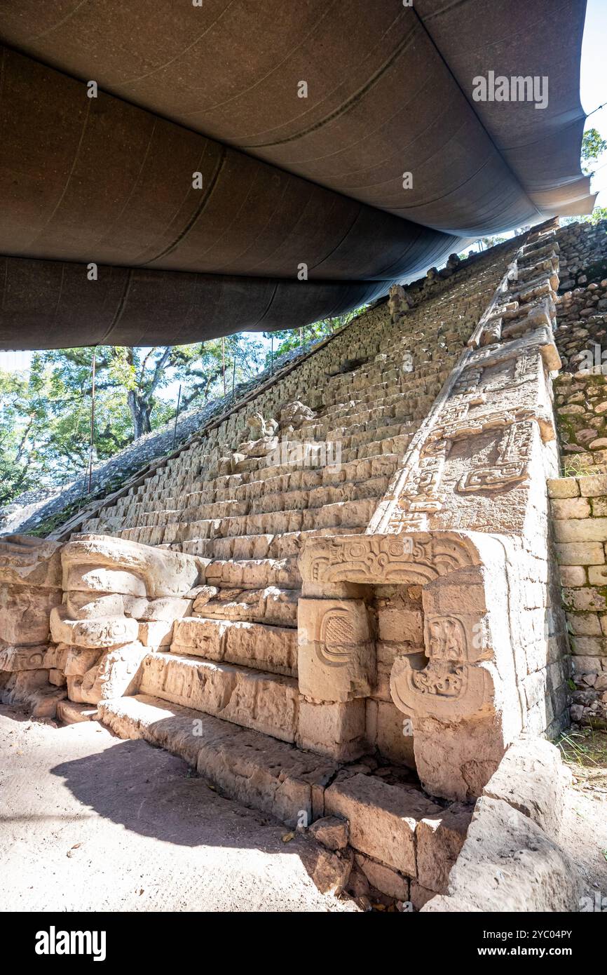 Honduras, Copán Ruinas, eine Maya-Pyramide Stockfoto