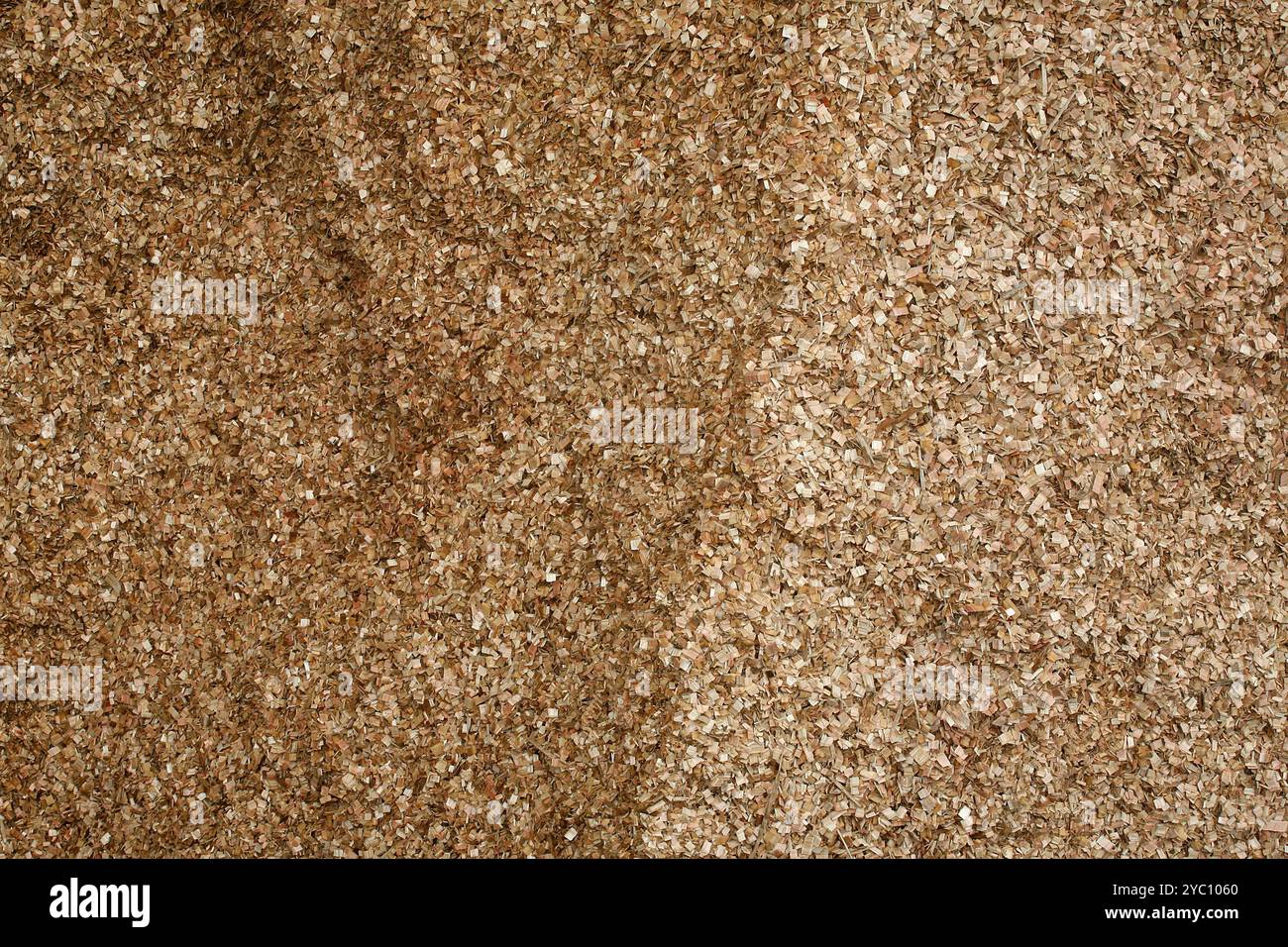 Blick auf Eukalyptus Holz Chip Lagerung Textur Stockfoto